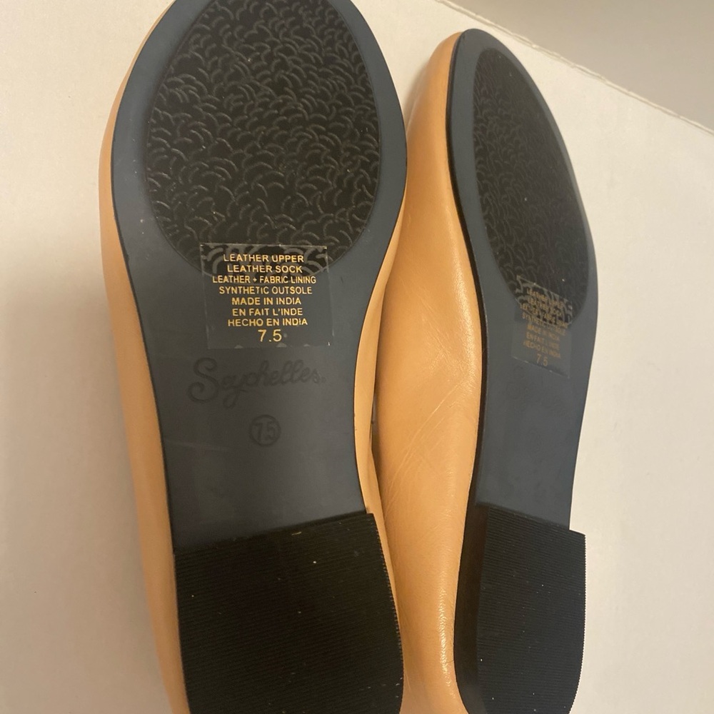 Tan Women Ballet Flats Leather Peach/Beige New Size 7.5 - Picture 10 of 10